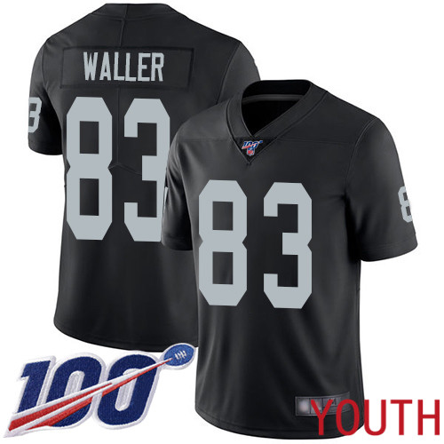 Oakland Raiders Limited Black Youth Darren Waller Home Jersey NFL Football #83 100th Season Vapor Jersey